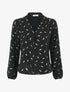 Blouse unie flocage plumes irisées - Noir - 5