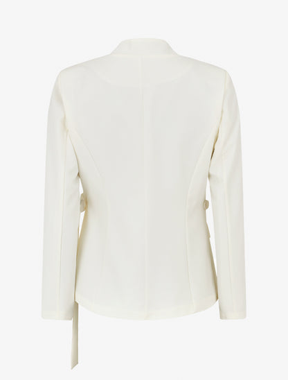 Veste droite unie à liens - Écru - 2