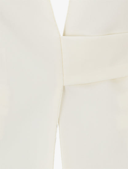 Veste droite unie à liens - Écru - 3