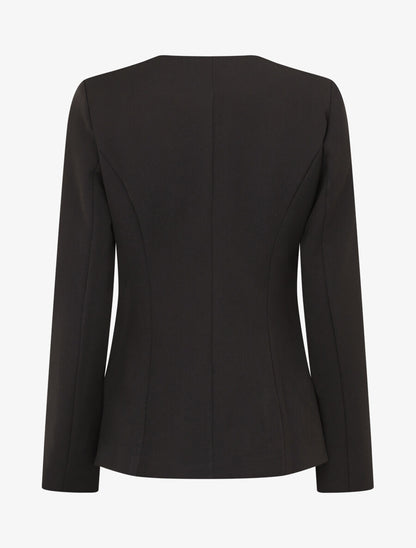Veste unie boutonnée - Noir - 2