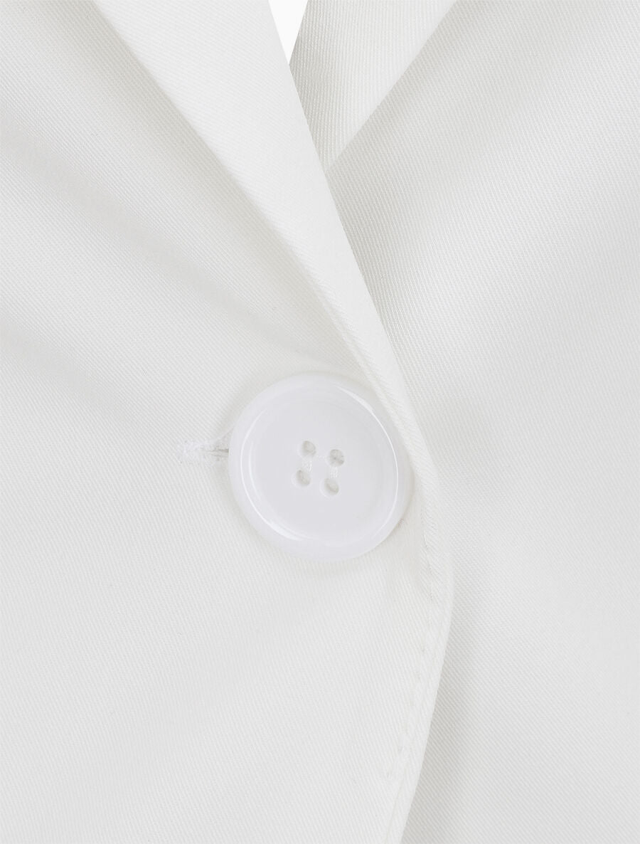 Veste unie boutonnée - Blanc - 3