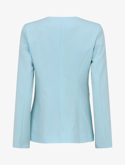 Veste unie boutonnée - Bleu ciel - 2