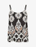 Caraco satiné imprimé ikat - Noir - 4