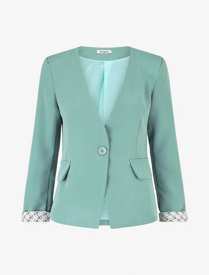 Blazer uni à 1 bouton - Vert d&