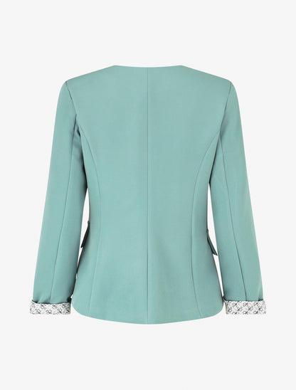 Blazer uni à 1 bouton - Vert d&
