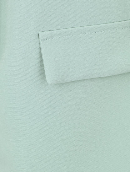 Blazer uni à manches froncées - Vert clair - 3