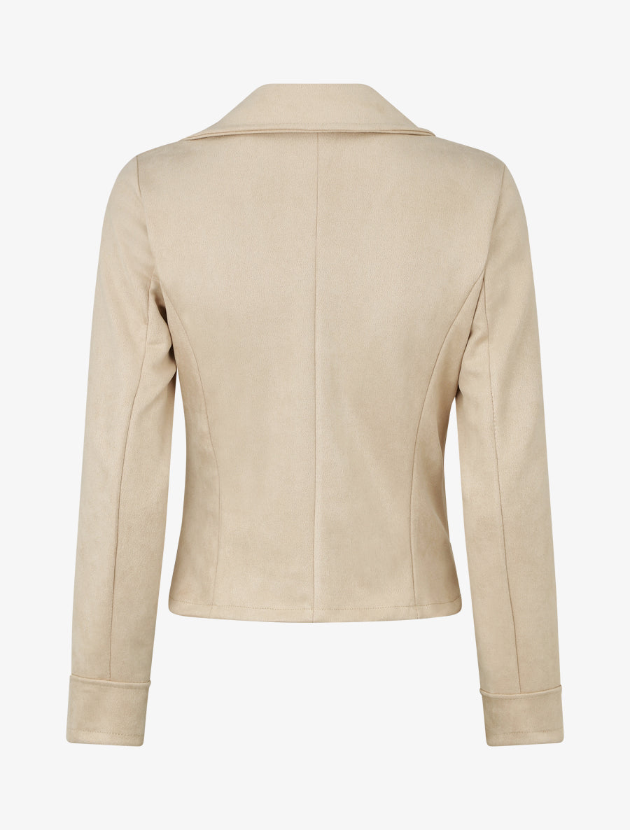Chaqueta de ante estilo perfecto - Beis