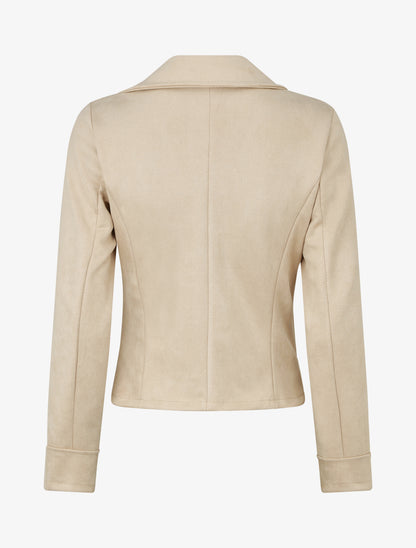 Chaqueta de ante estilo perfecto - Beis