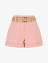 Short taille haute uni coupe droite - Rose - 1
