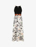 Robe imprimé fleuri à bretelles en chaîne - Noir - 1