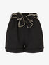 Short taille haute à ceinture fantaisie - Noir - 1