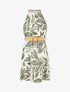 Robe imprimé abstrait à col américain - Kaki - 1