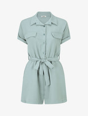 Combishort élastiqué uni - Vert d&