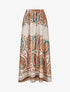 Jupe effet satiné imprimé foulard - Camel - 1