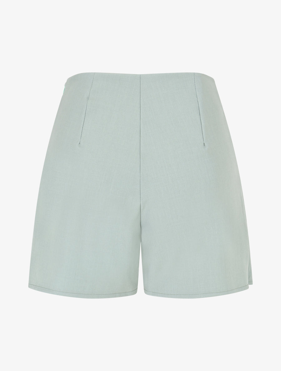 Short uni à boutons décoratifs - Vert d&