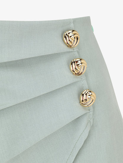 Short uni à boutons décoratifs - Vert d&