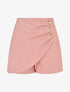 Short uni à boutons décoratifs - Vieux rose - 1