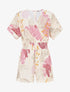 Combishort à imprimé tropical - Rose - 1