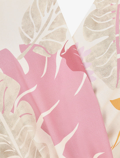 Combishort à imprimé tropical - Rose - 3