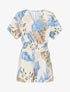 Combishort à imprimé tropical - Taupe/bleu - 1