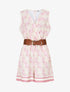 Combishort élastiqué à imprimé foulard - Rose - 1