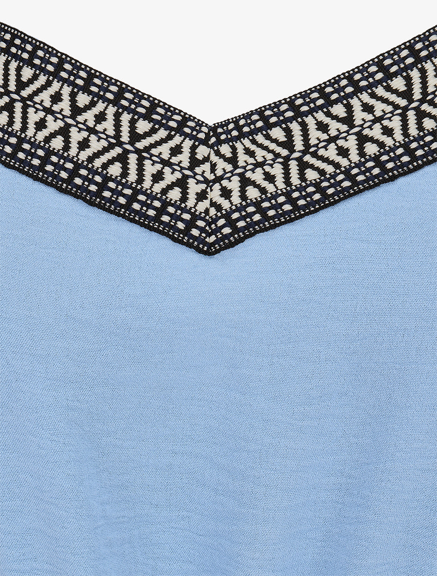 Combishort uni à bande graphique - Bleu ciel - 3