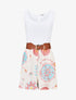 Combishort ceinturé à imprimé fantaisie - Rose - 1
