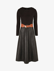 Robe patineuse bimatière - Noir - 1