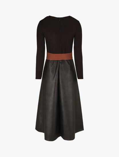Robe patineuse bimatière - Noir - 2