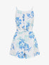 Combishort fleuri à noeud - Bleu - 1