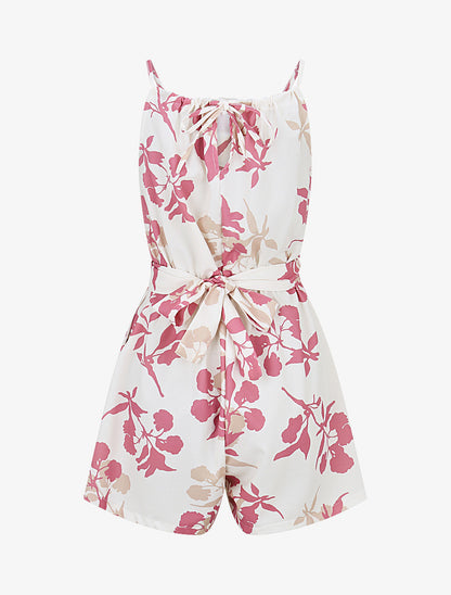 Combishort fleuri à noeud - Vieux rose - 2