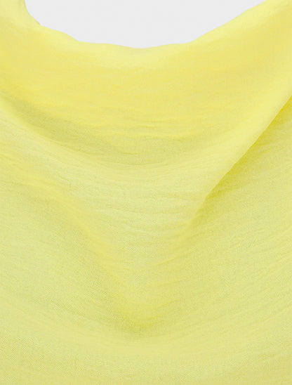 Top asimétrico efecto drapeado - Amarillo