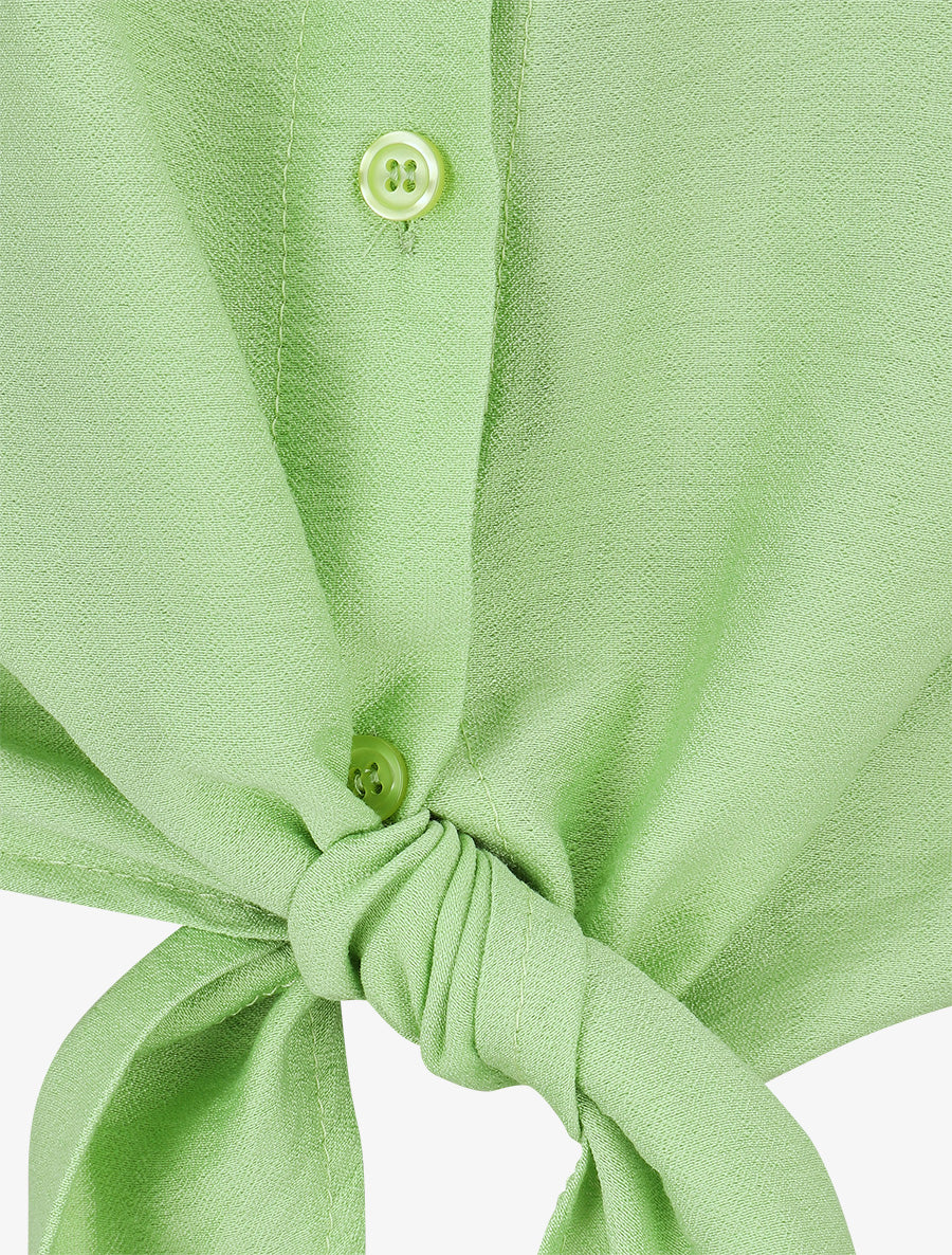 Chemise sans manches à nouer - Vert pomme - 3