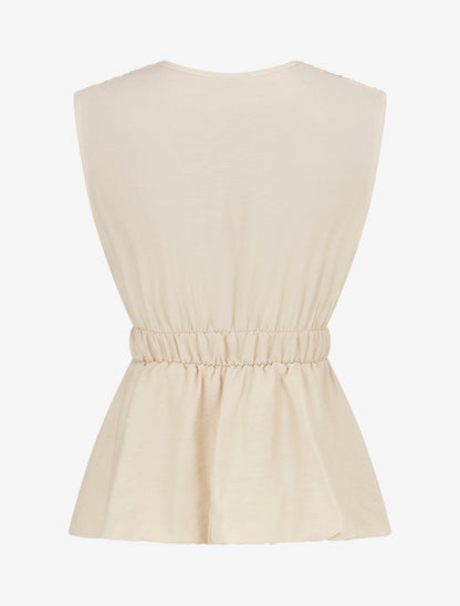 Top empire sans manches uni - Beige - 2