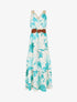 Robe longue élastiquée imprimé abstrait - Vert d&