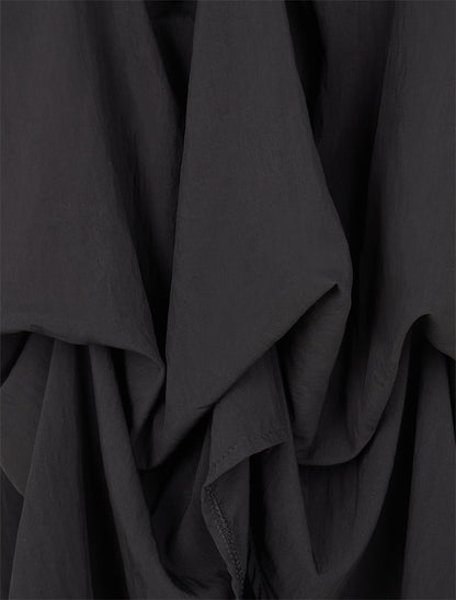 Robe longue sans manches effet bouffant - Noir - 3