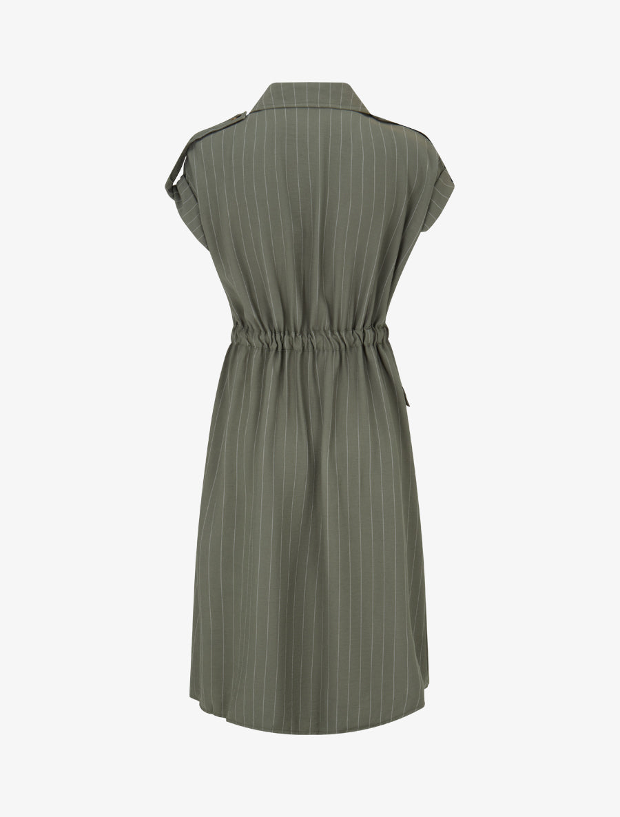 Robe droite à fines rayures - Kaki - 2