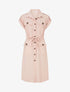 Robe droite à fines rayures - Rose - 1