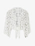 Boléro à manches kimono en crochet - Blanc - 1