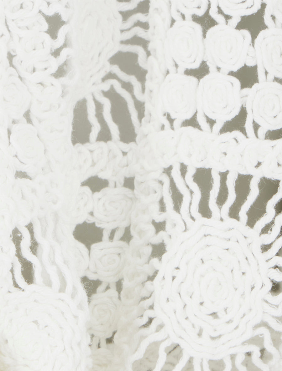 Boléro à manches kimono en crochet - Blanc - 3