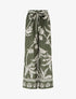Pantalon élastiqué coupe droite imprimé tropical - Kaki - 1