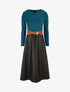 Robe patineuse bimatière - Bleu canard - 1