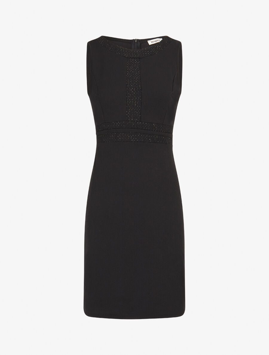 Robe moulante à bande tressée pailletée - Noir - 1