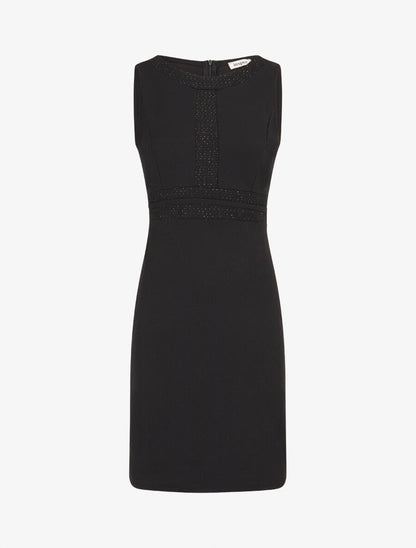 Robe moulante à bande tressée pailletée - Noir - 1