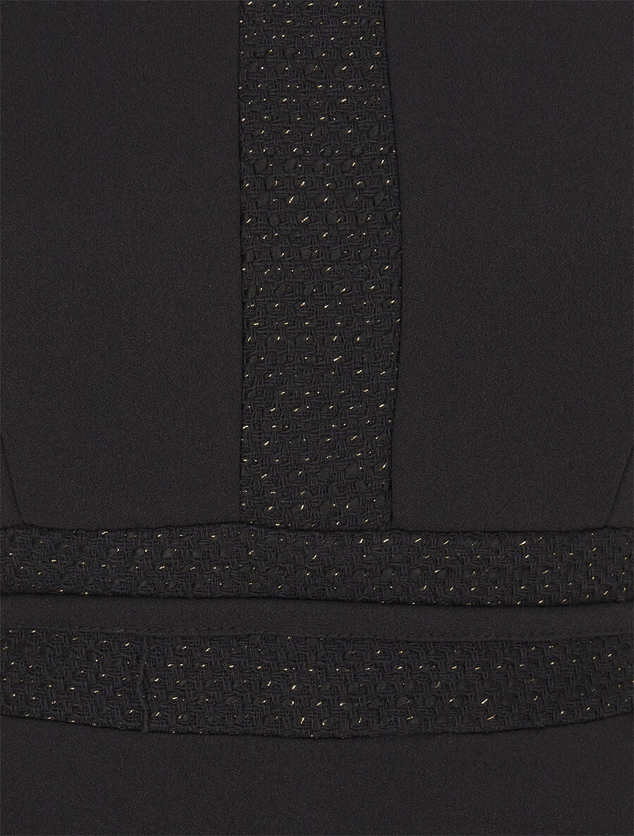 Robe moulante à bande tressée pailletée - Noir - 3