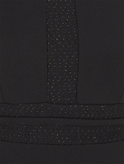 Robe moulante à bande tressée pailletée - Noir - 3
