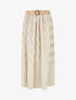 Jupe longue plissée à taille élastiquée - Beige - 1