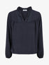 Blouse fluide à col V brodé - Marine - 4