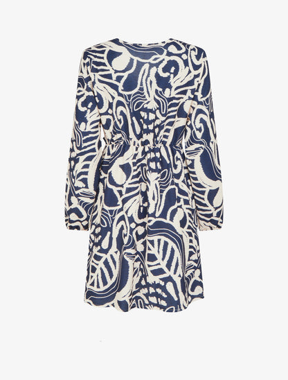 Robe portefeuille imprimé fantaisie - Marine - 2