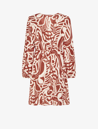 Robe portefeuille imprimé fantaisie - Rouille - 2